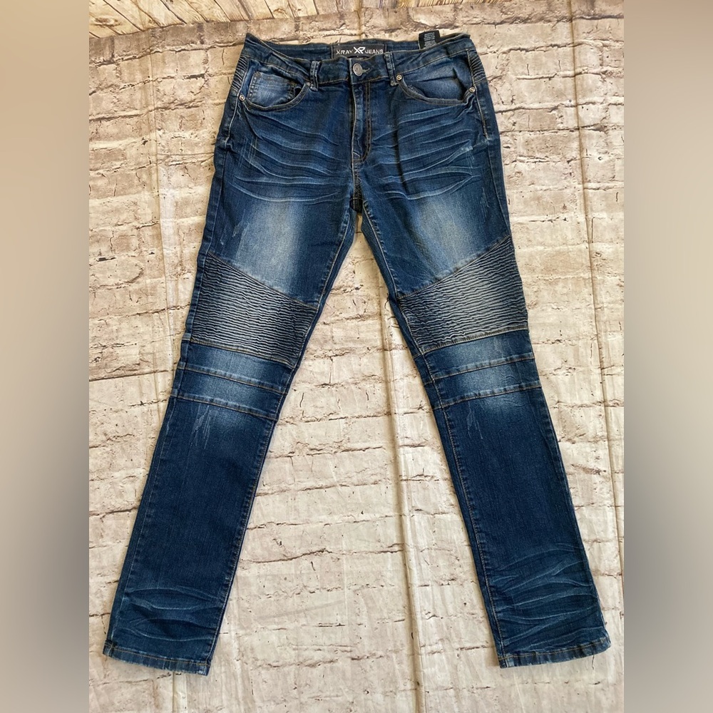 XRAY Blue Washed Men's Moto bike care Jeans size 32/32